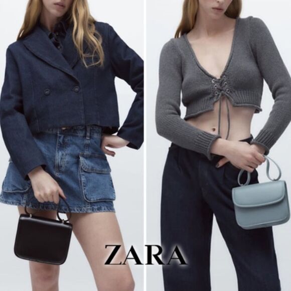 Zara Blue Minimalist Shoulder Small Crossbody Mini Bag - Picture 5 of 13